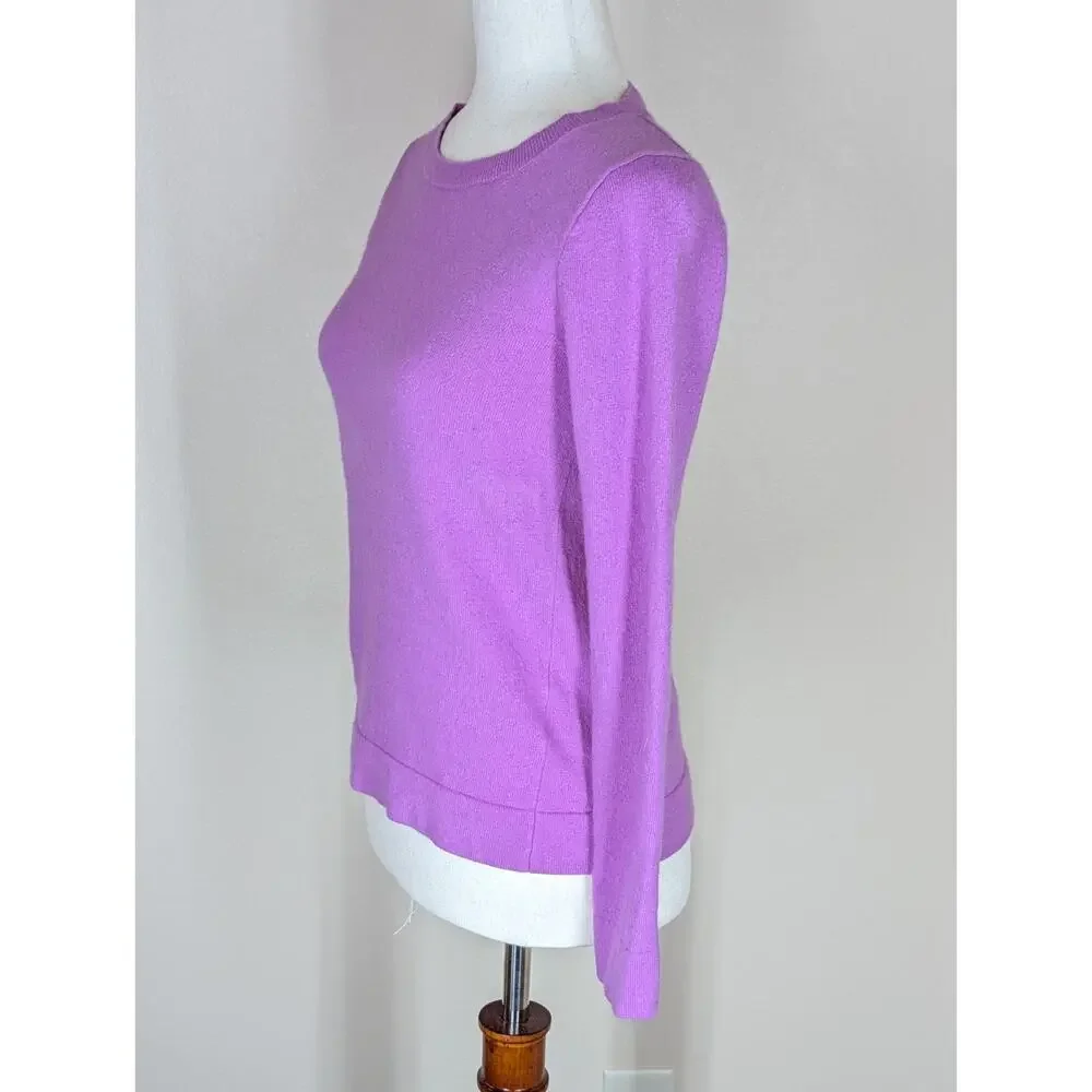 J.CREW Sweater Women XS Hot Pink Teddie Pullover Cotton Merino Wool
